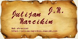 Julijan Marcikin vizit kartica